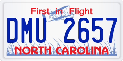NC license plate DMU2657