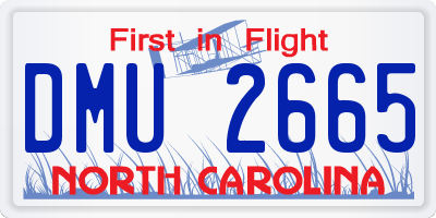 NC license plate DMU2665