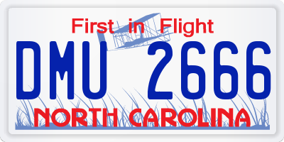 NC license plate DMU2666