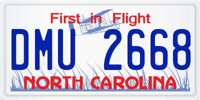 NC license plate DMU2668