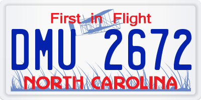 NC license plate DMU2672