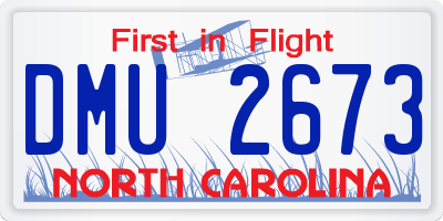 NC license plate DMU2673