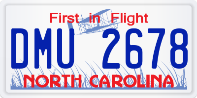 NC license plate DMU2678