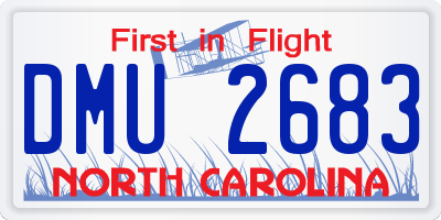 NC license plate DMU2683