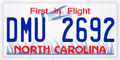 NC license plate DMU2692