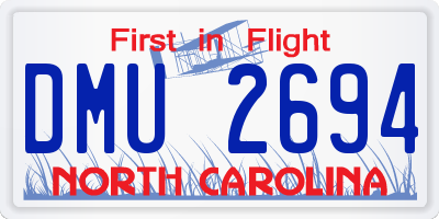 NC license plate DMU2694