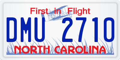 NC license plate DMU2710