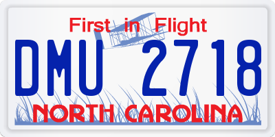 NC license plate DMU2718