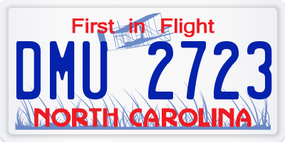 NC license plate DMU2723