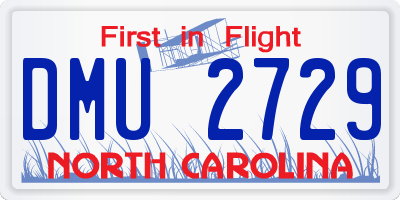 NC license plate DMU2729