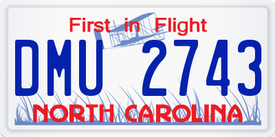 NC license plate DMU2743