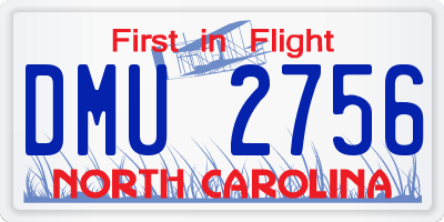 NC license plate DMU2756