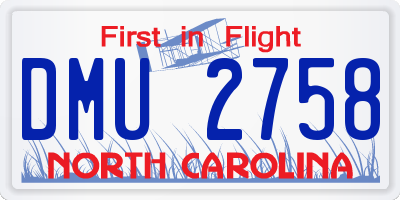 NC license plate DMU2758