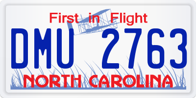 NC license plate DMU2763