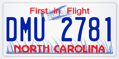 NC license plate DMU2781