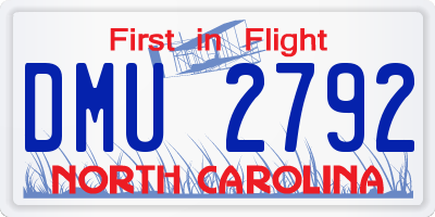 NC license plate DMU2792