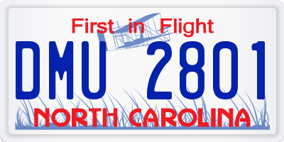 NC license plate DMU2801