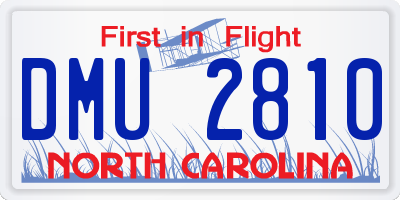 NC license plate DMU2810
