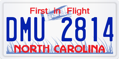 NC license plate DMU2814