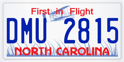 NC license plate DMU2815