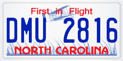 NC license plate DMU2816
