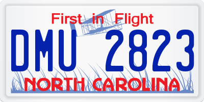 NC license plate DMU2823