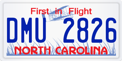 NC license plate DMU2826