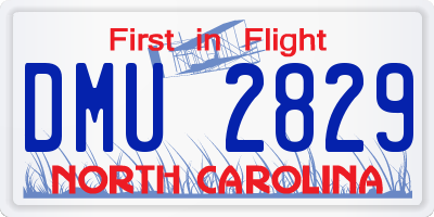 NC license plate DMU2829