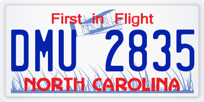NC license plate DMU2835