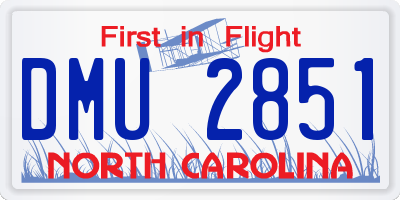 NC license plate DMU2851