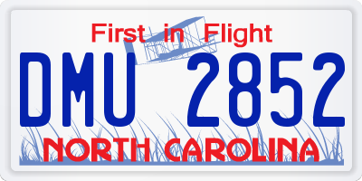 NC license plate DMU2852