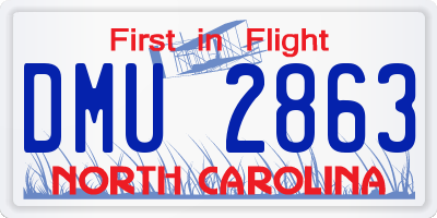 NC license plate DMU2863