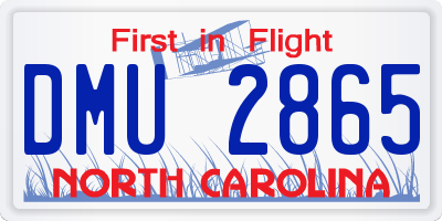 NC license plate DMU2865