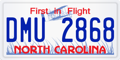 NC license plate DMU2868