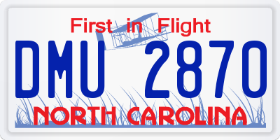 NC license plate DMU2870