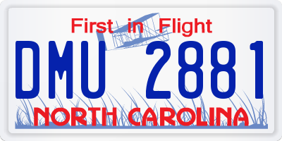 NC license plate DMU2881