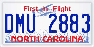 NC license plate DMU2883