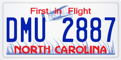 NC license plate DMU2887