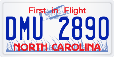 NC license plate DMU2890
