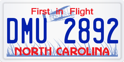 NC license plate DMU2892
