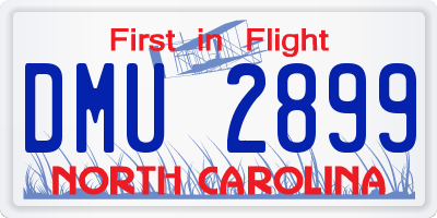 NC license plate DMU2899