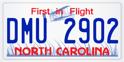 NC license plate DMU2902