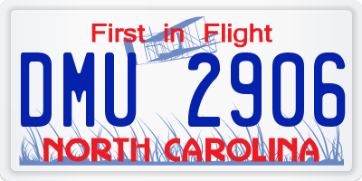 NC license plate DMU2906