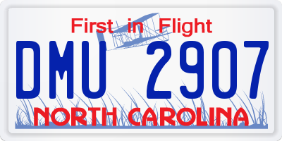 NC license plate DMU2907