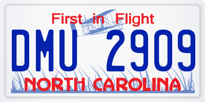 NC license plate DMU2909