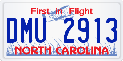 NC license plate DMU2913