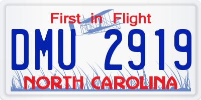NC license plate DMU2919