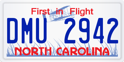 NC license plate DMU2942