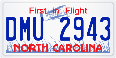NC license plate DMU2943