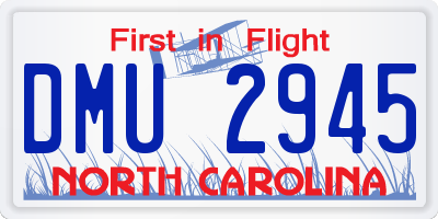 NC license plate DMU2945